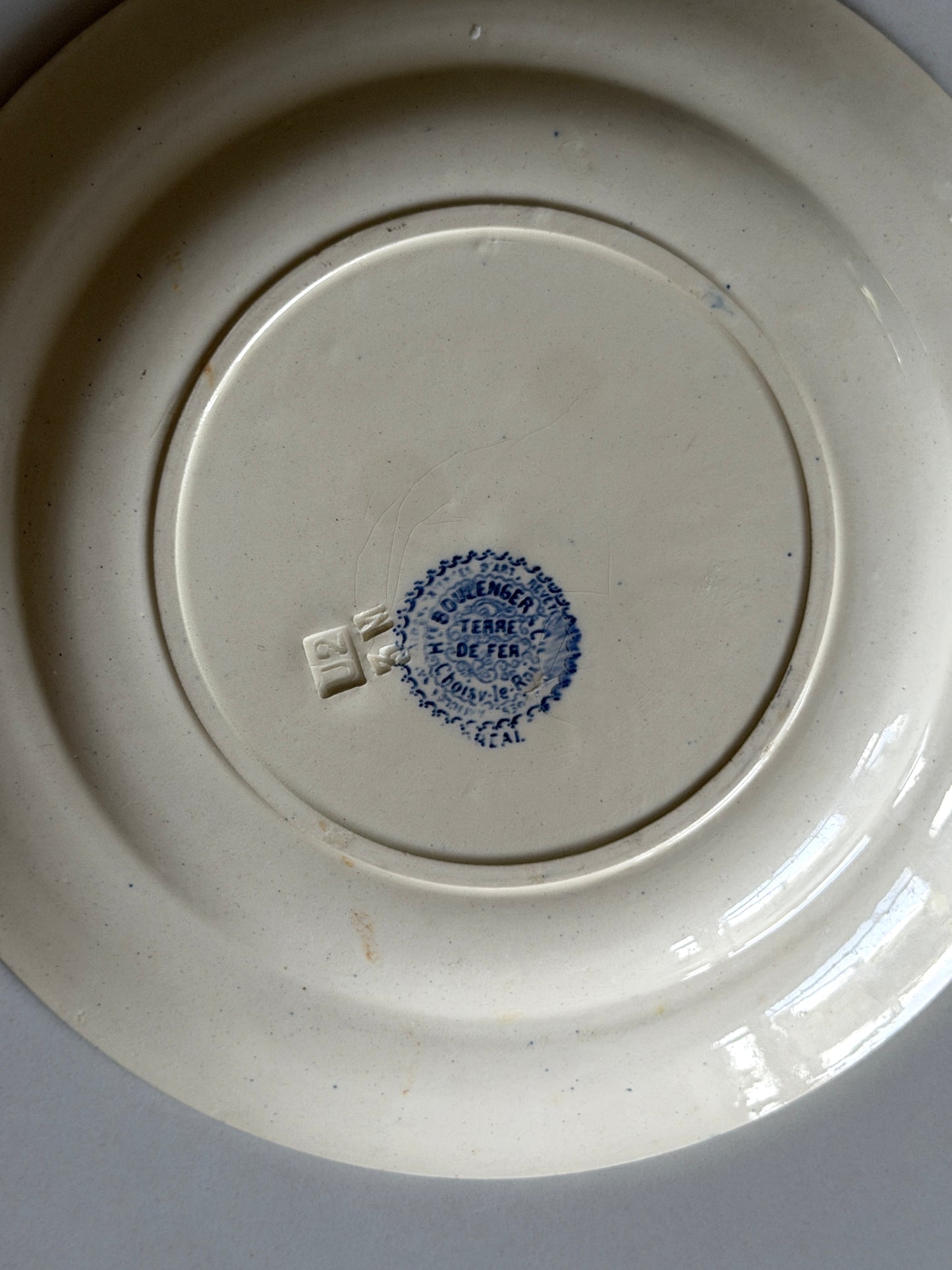 French Blue and White Floral Plate