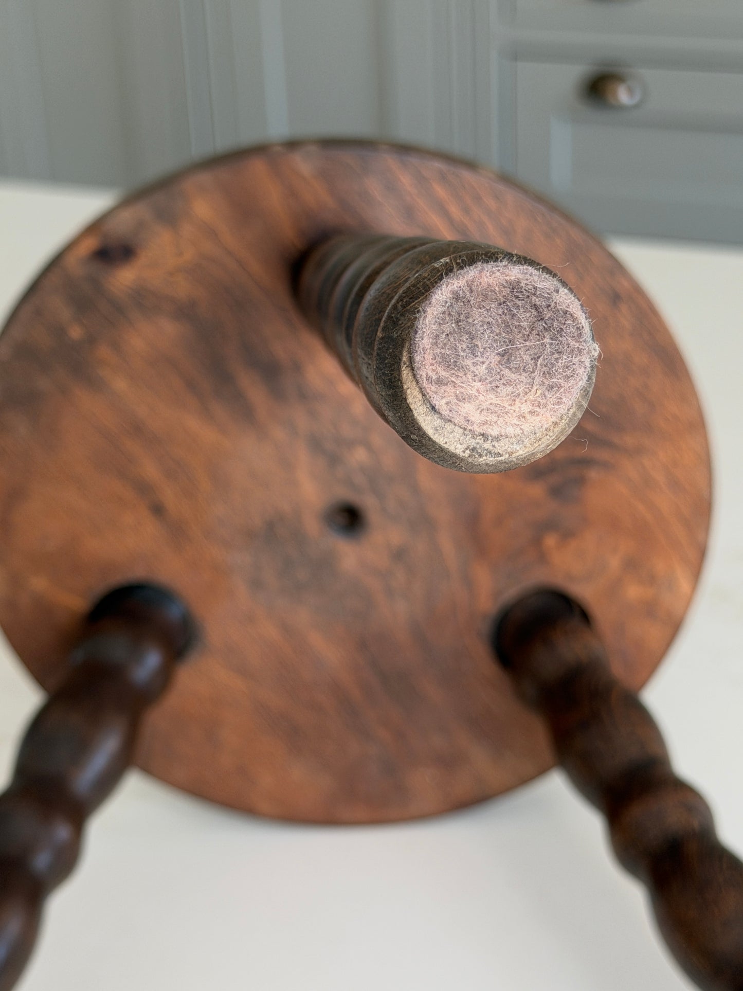 Small Round French Bobbin Milking Stool