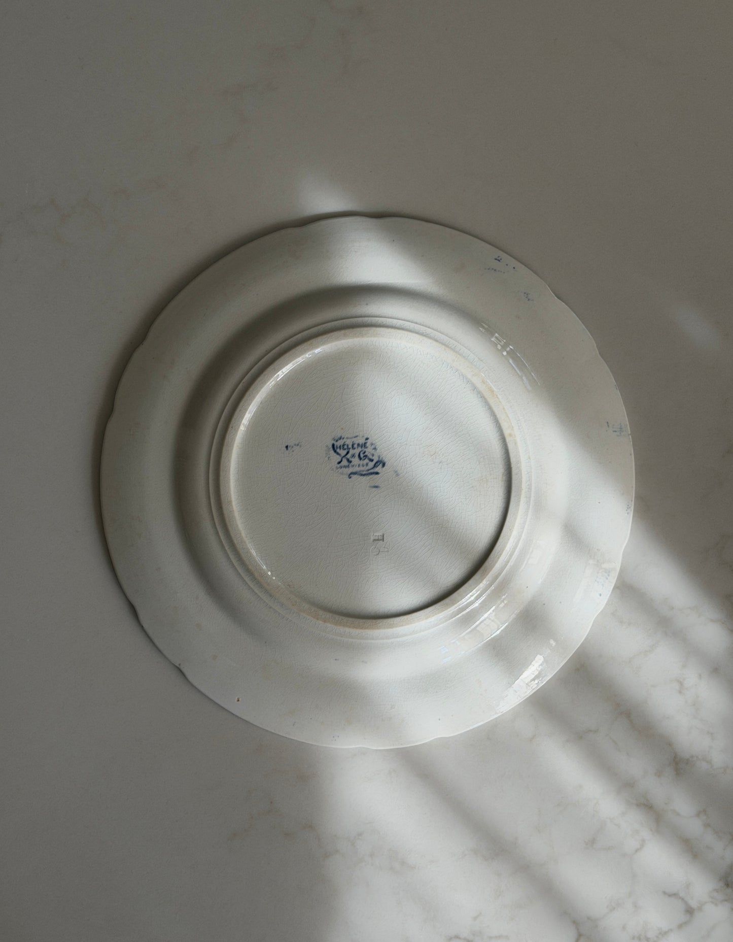 French Blue & White Floral Plate