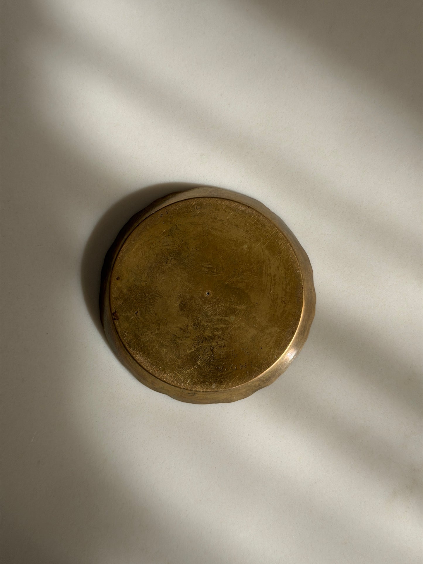 Scalloped Brass Floral Trinket Dish