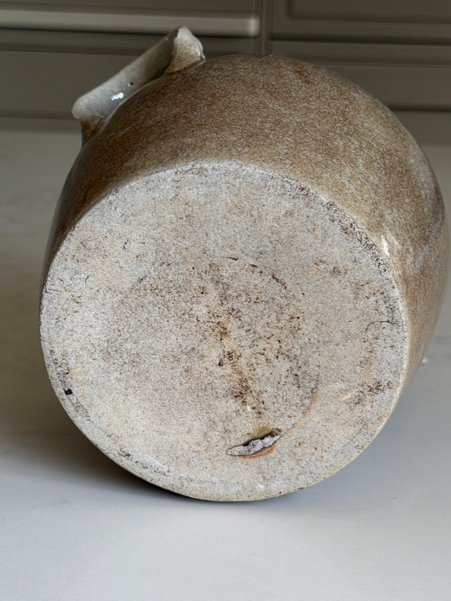 Brown Mottled Confit Pot