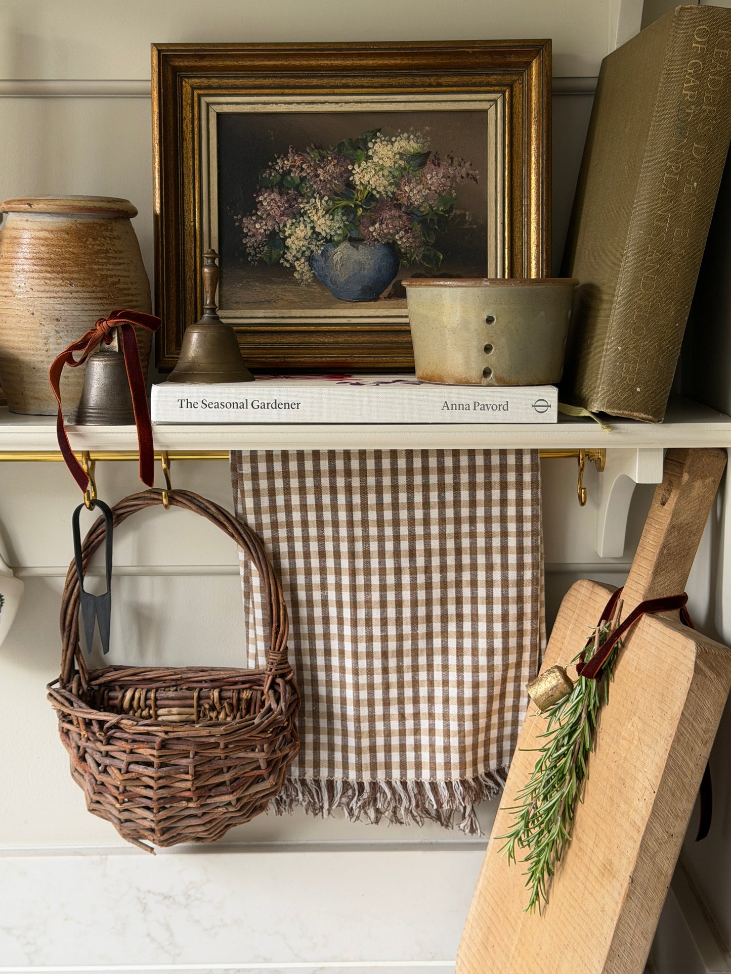 Small Dark Wall-Hung Wicker Basket