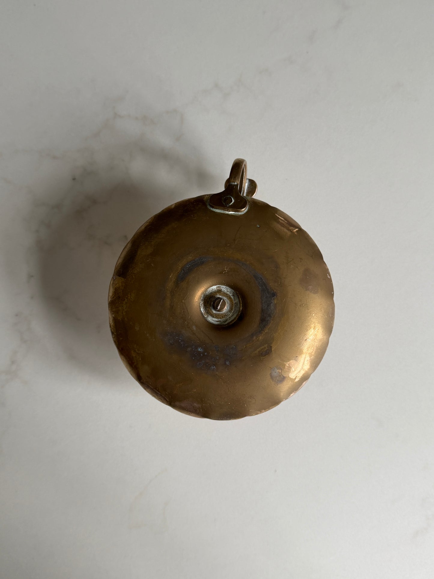 Scalloped Rose Gold Antique Brass Candlestick Holder