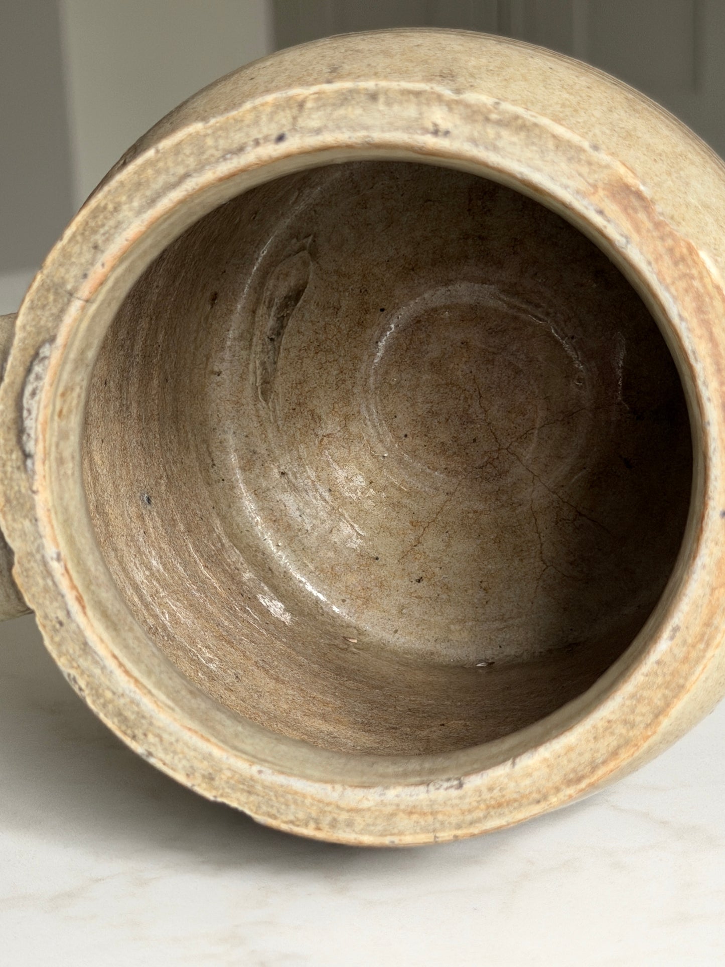 Mottled Khaki Mini French Confit Pot