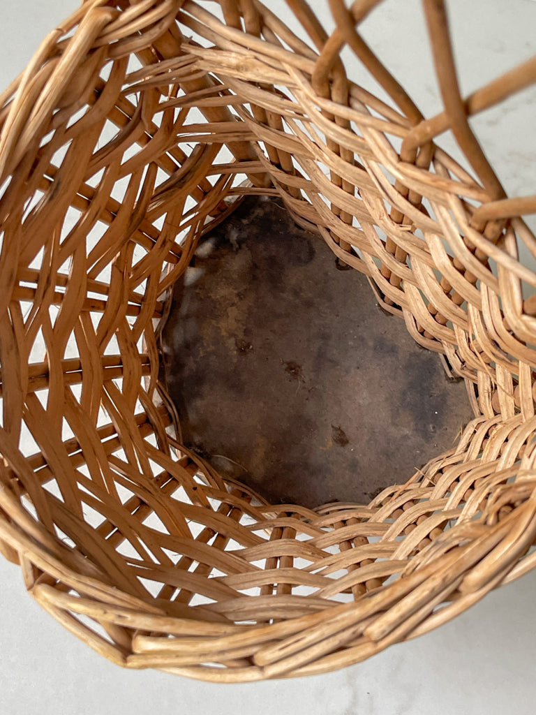 Vintage Wall Hung Wicker Planter