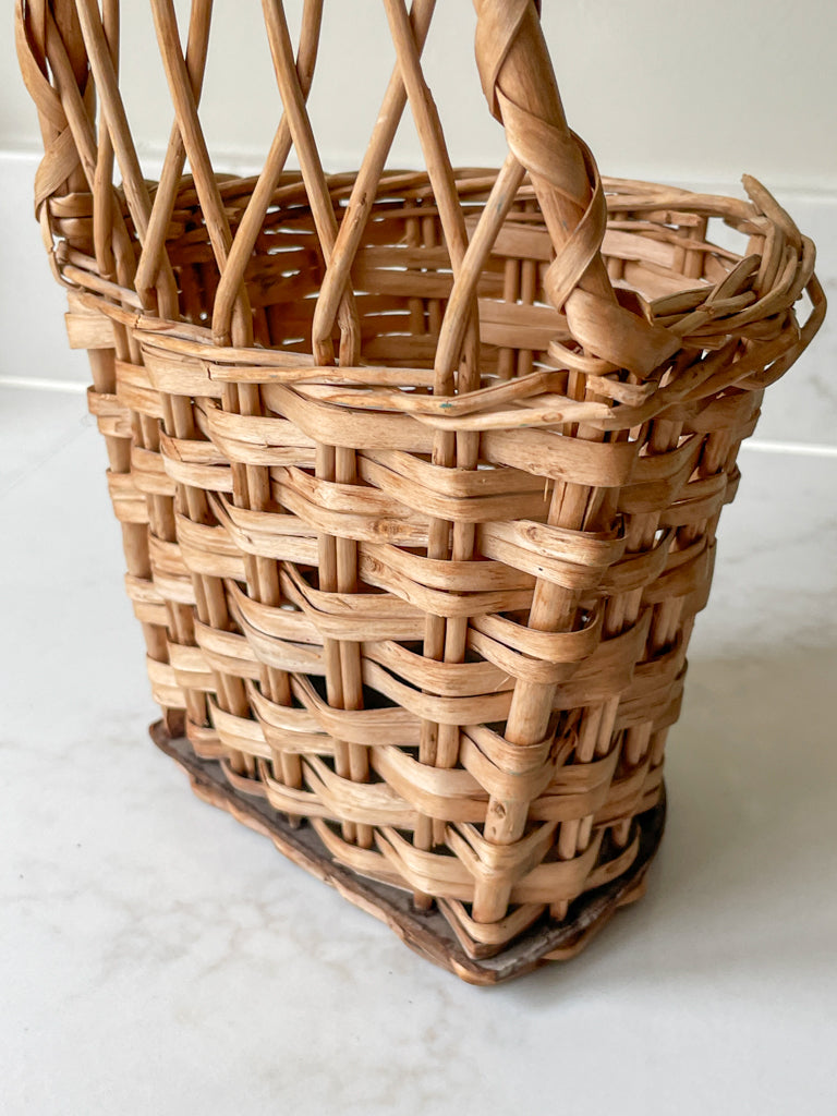 Vintage Wall Hung Wicker Planter