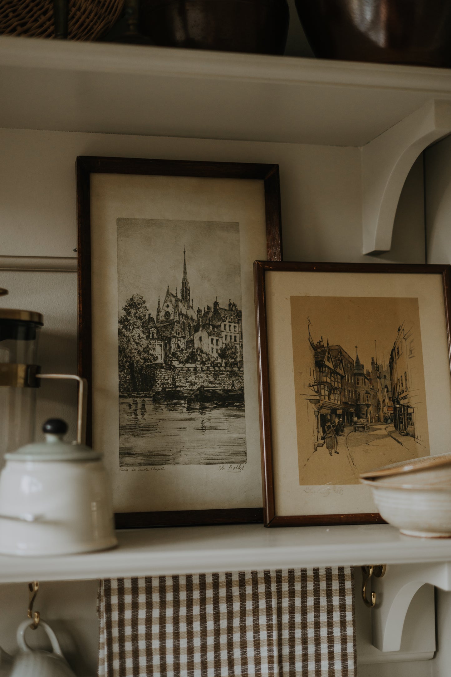 Vintage Framed Etching of Paris La Sainte Chapelle
