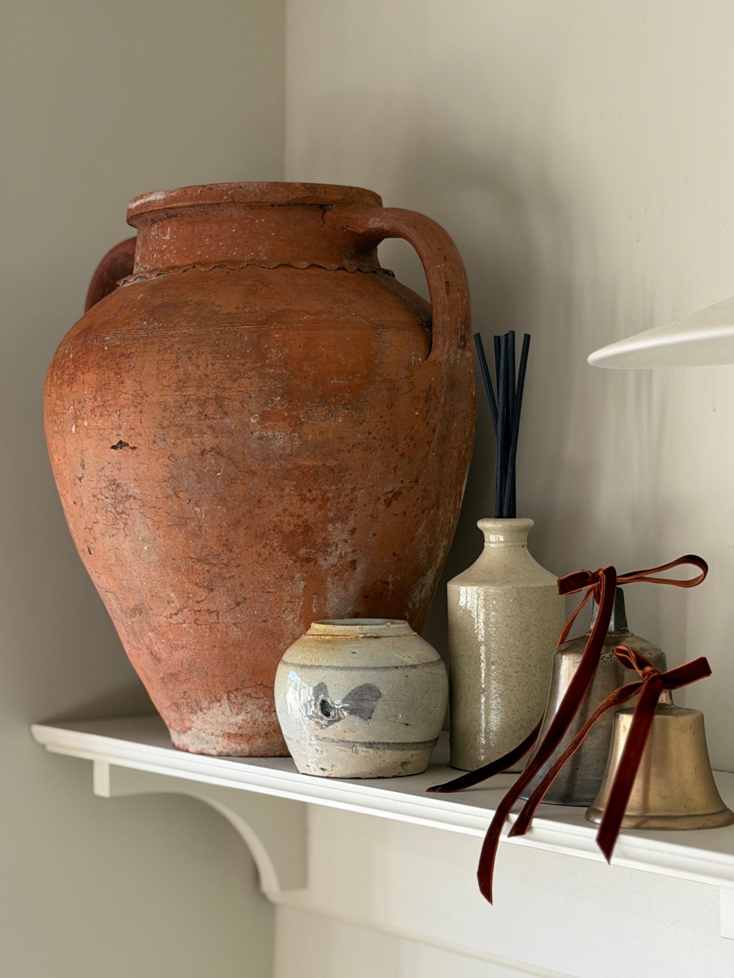 Small Navy-Slate Painted Ginger Jar