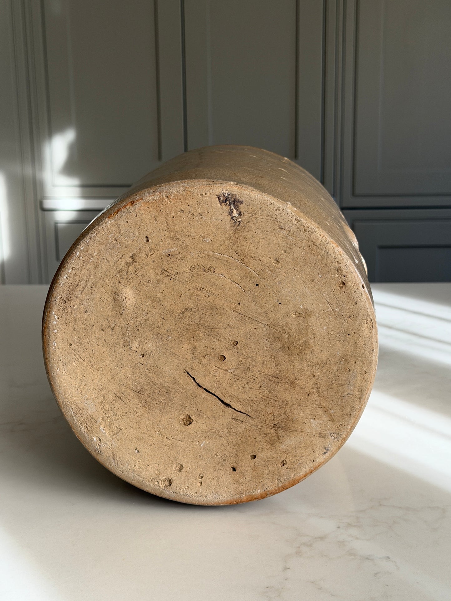 XL Brown Victorian Salt-Glazed Stoneware Pot