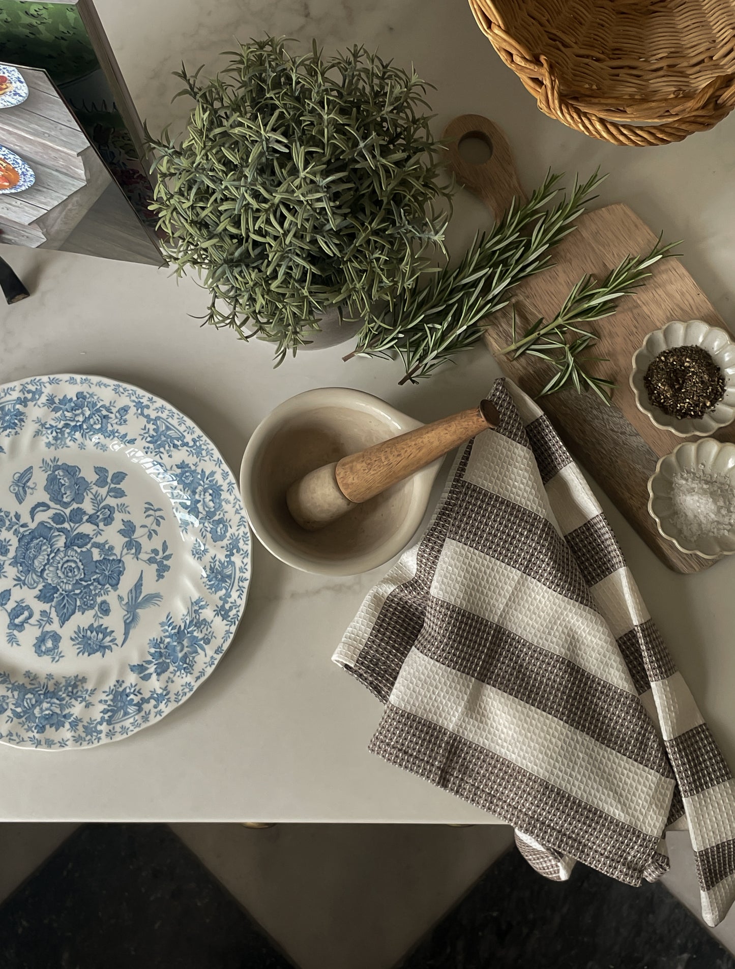 Vintage English Blue and White Floral Plates