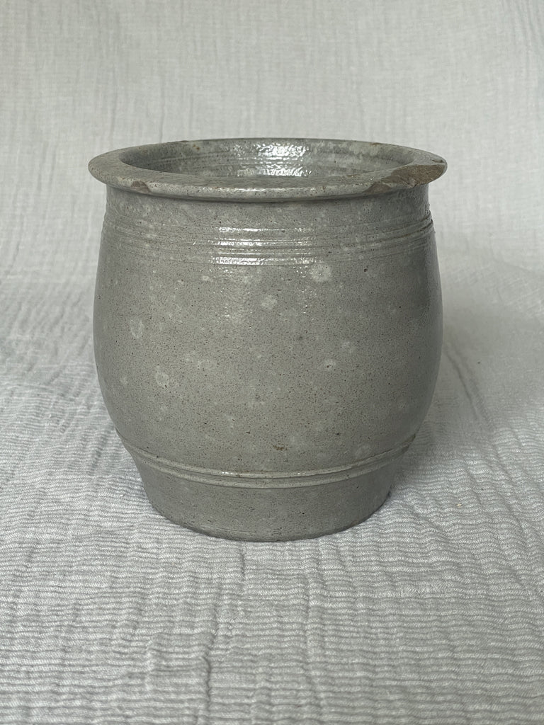 Vintage Grey French Stoneware Pot
