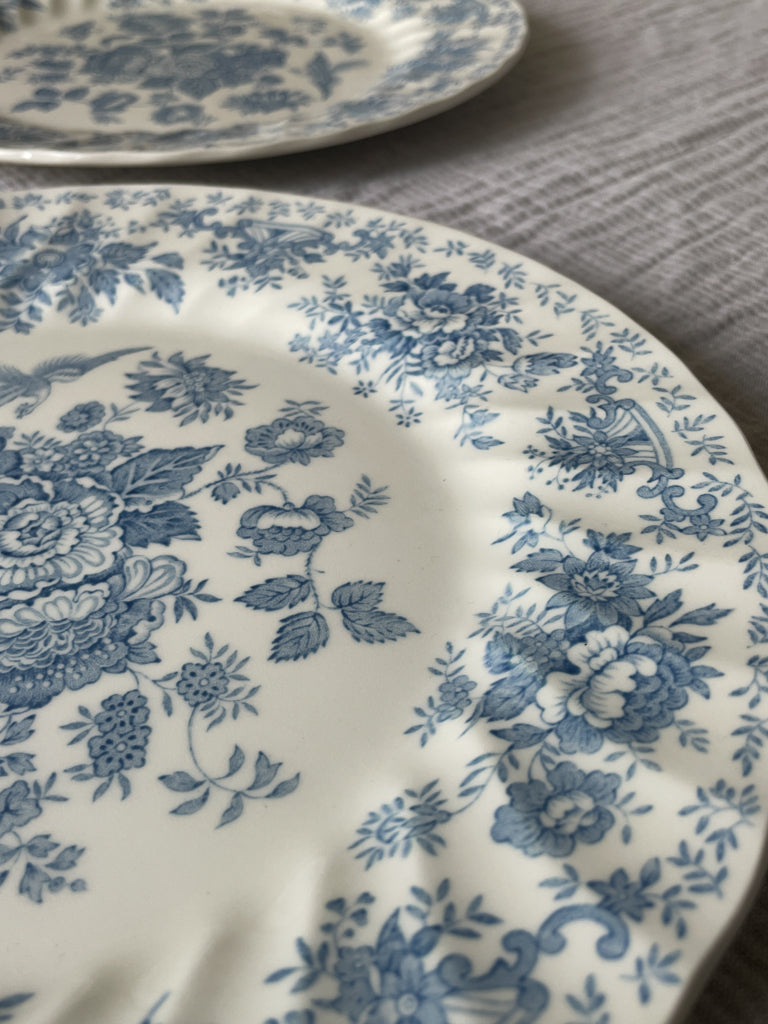 Vintage English Blue and White Floral Plates
