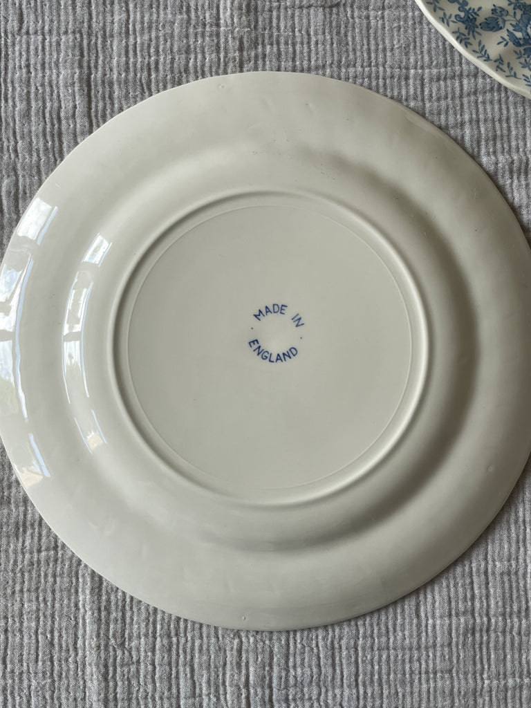 Vintage English Blue and White Floral Plates