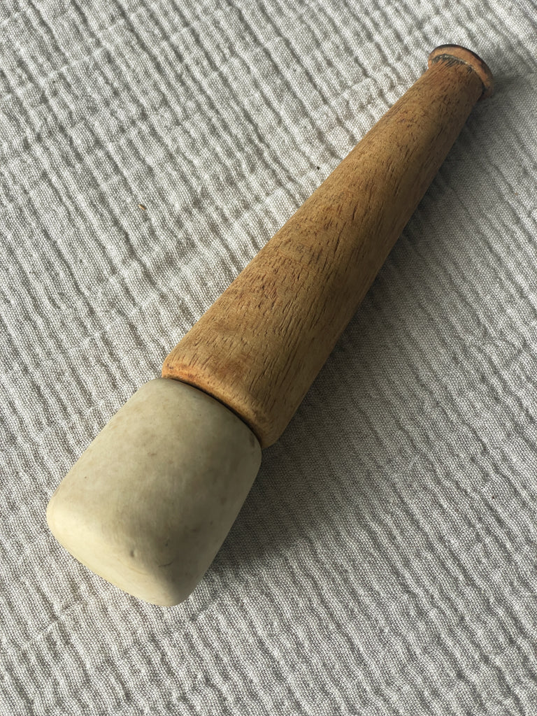 Vintage Cream Ceramic Pestle & Mortar