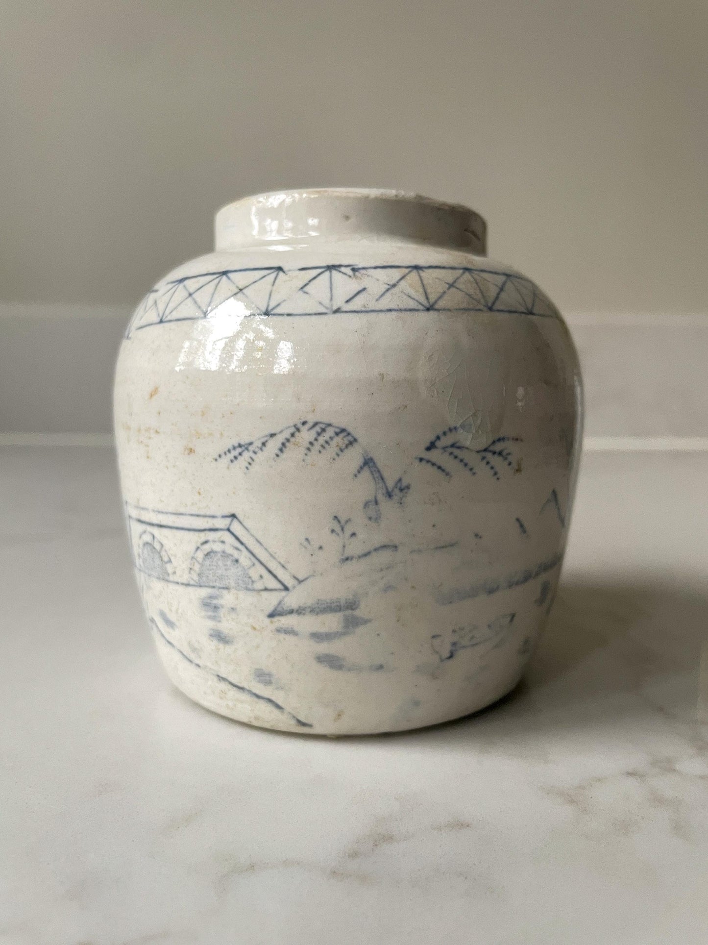 Vintage Chinese Painted Ginger Jar