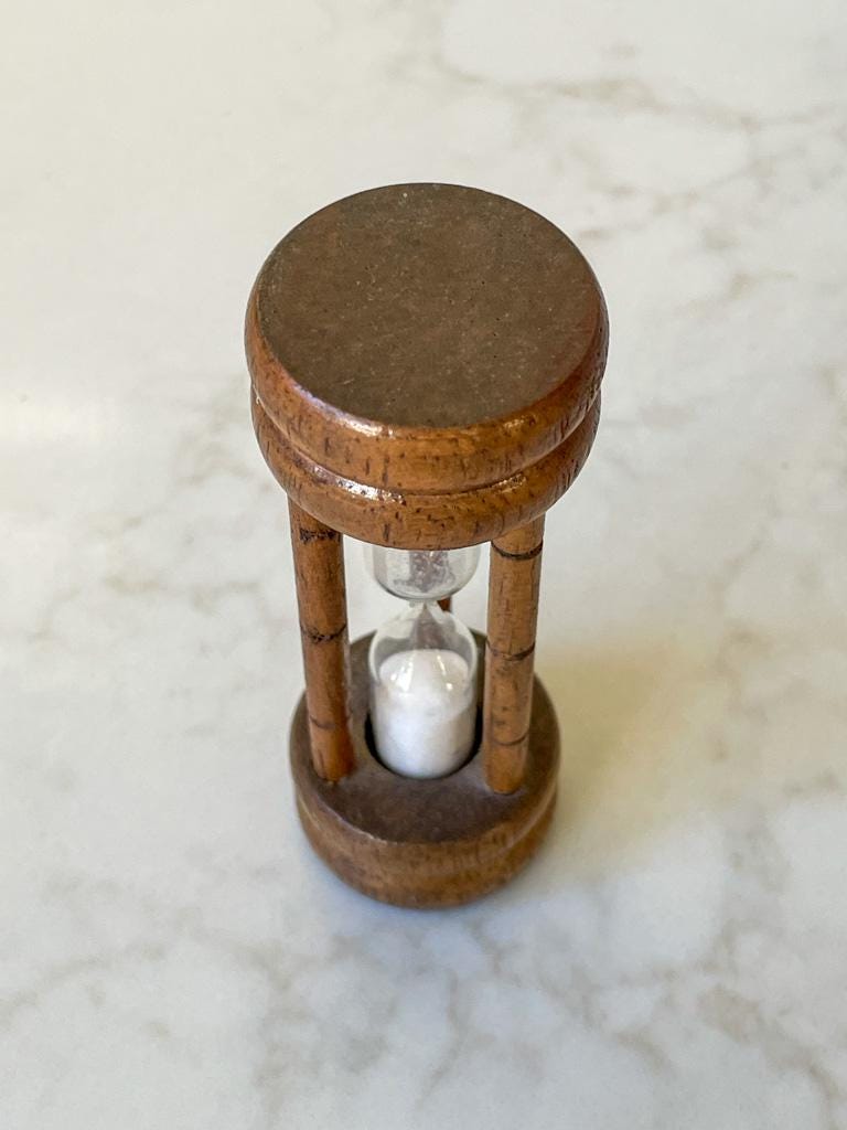 Vintage Wooden Hourglass Sand Timer