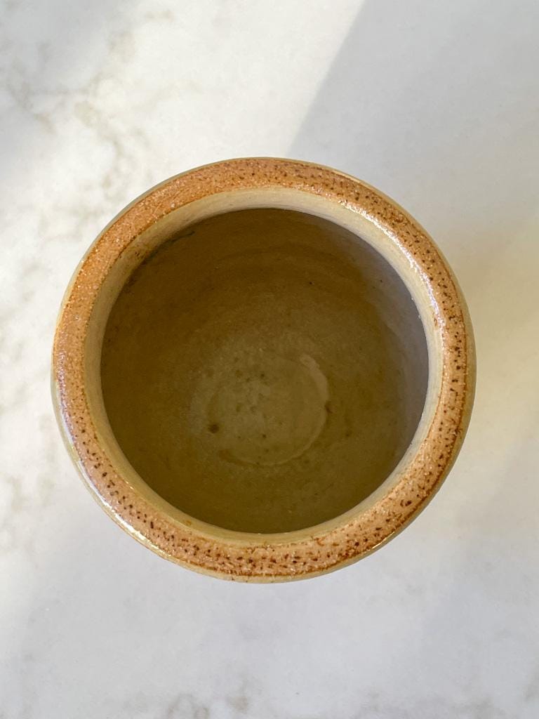 Small Vintage Victorian Brown Glazed Stoneware Pot