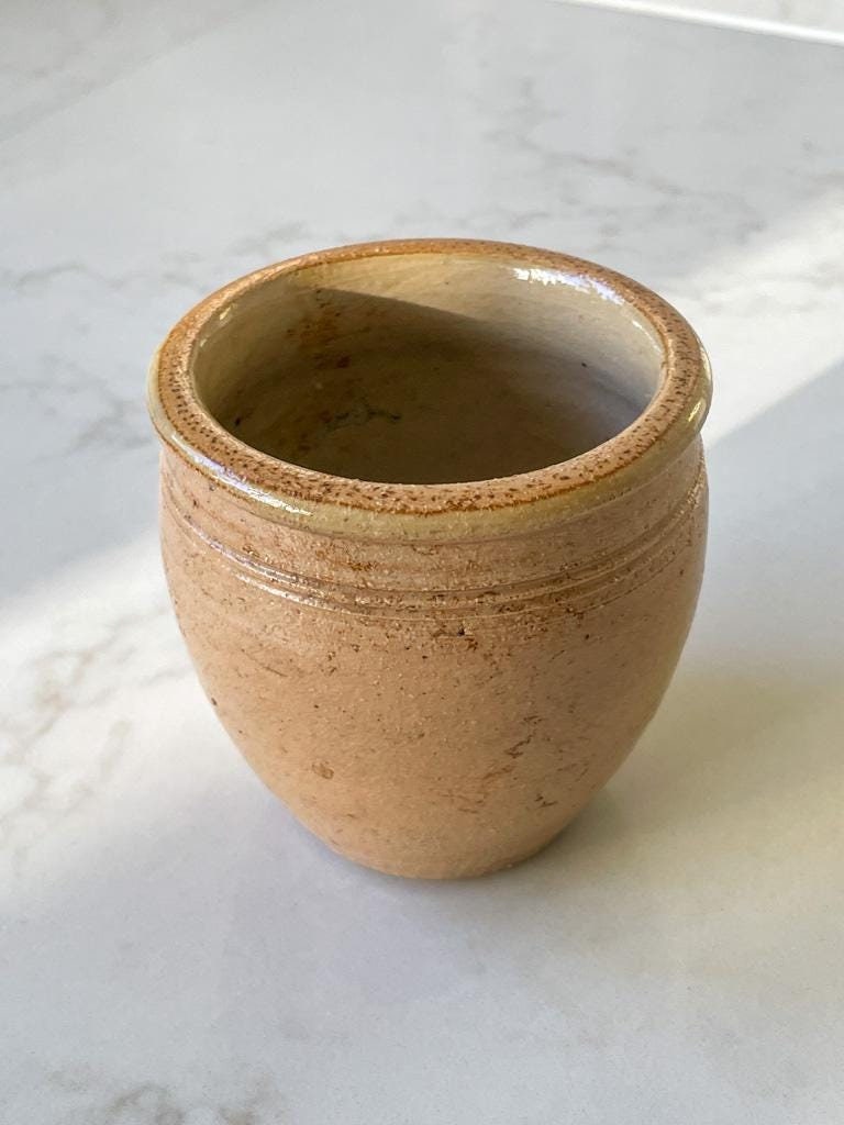 Small Vintage Victorian Brown Glazed Stoneware Pot