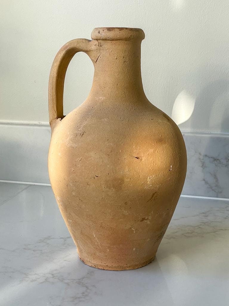 Vintage Rustic Pottery Terracotta Pot