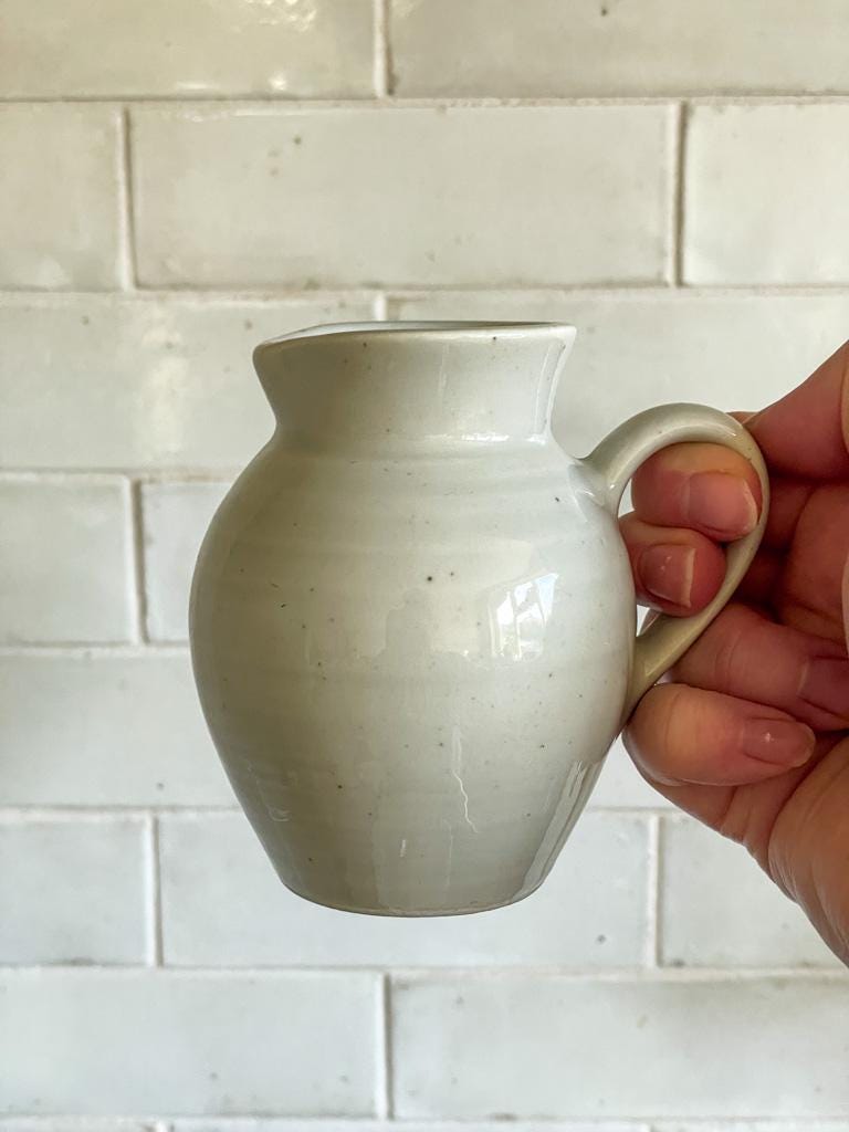 Vintage White Glazed French Milk Jug