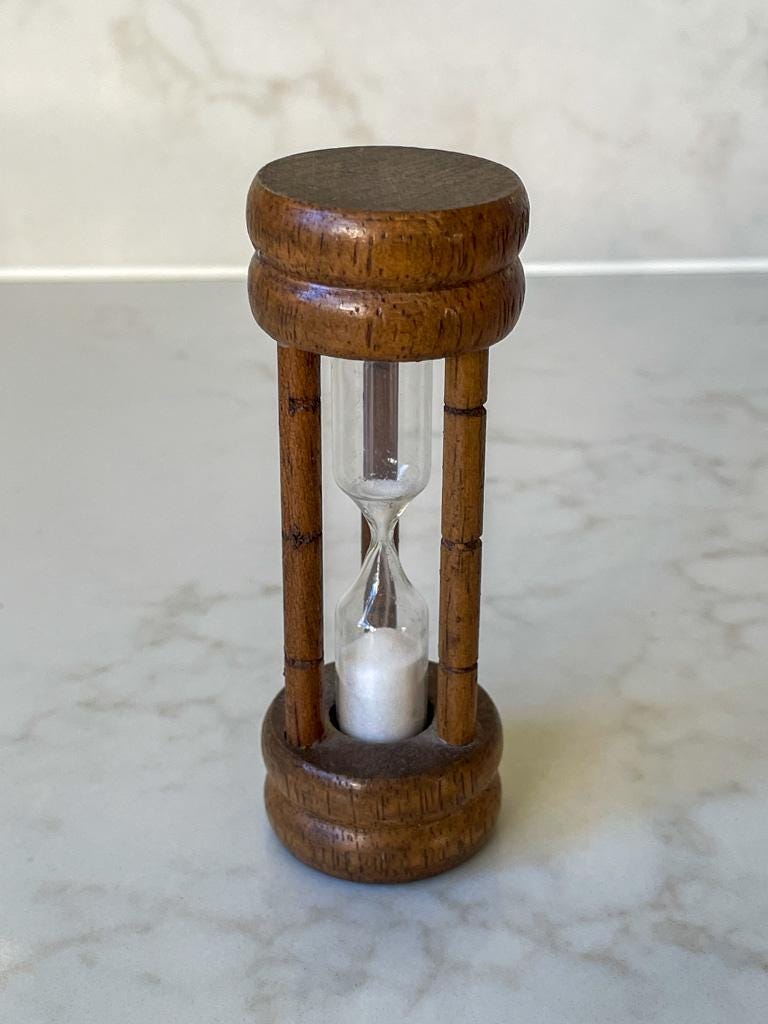 Vintage Wooden Hourglass Sand Timer