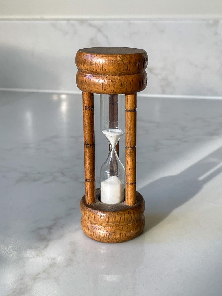 Vintage Wooden Hourglass Sand Timer