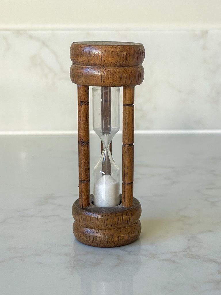 Vintage Wooden Hourglass Sand Timer