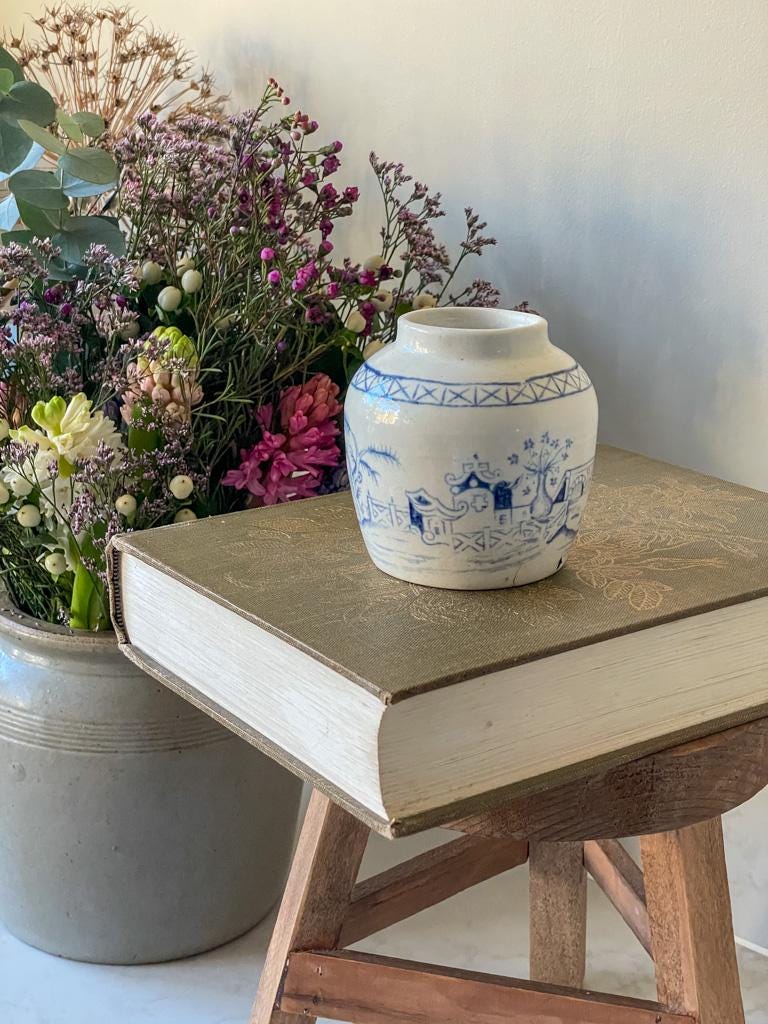 Vintage Chinese Painted Ginger Jar