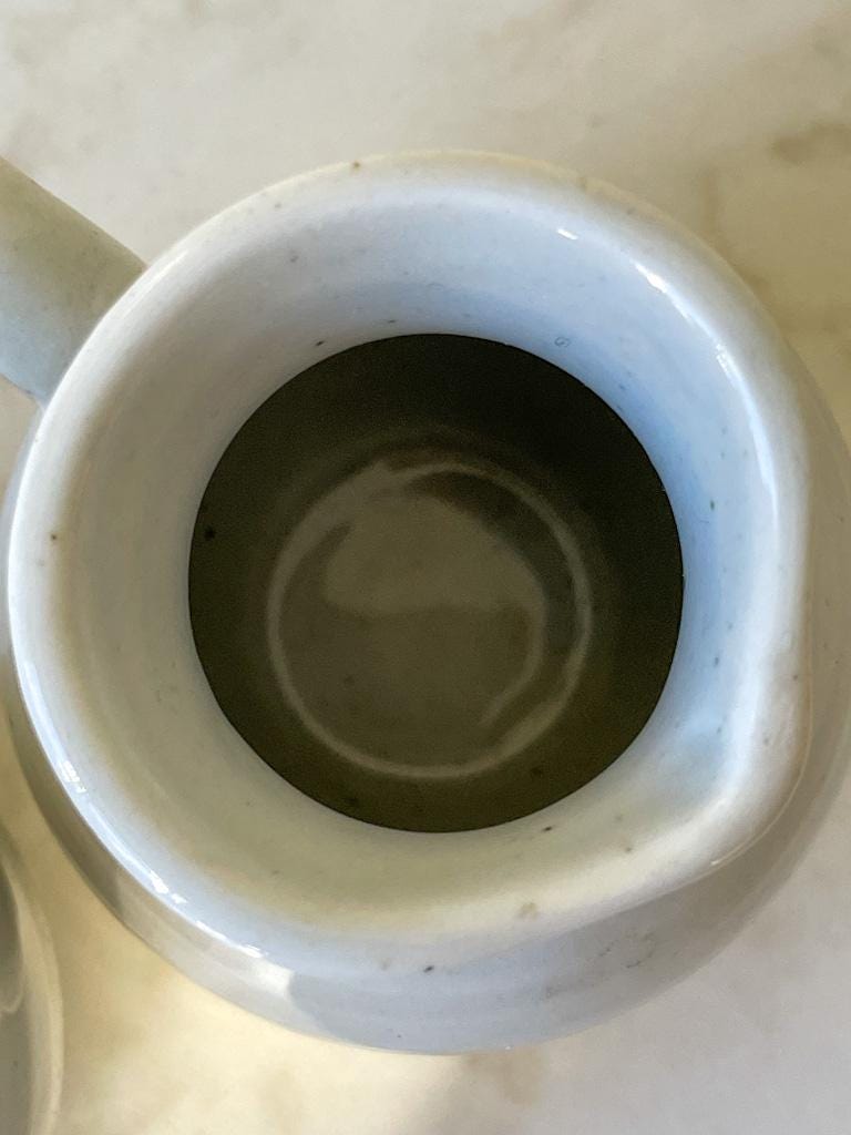 Vintage White Glazed French Milk Jug