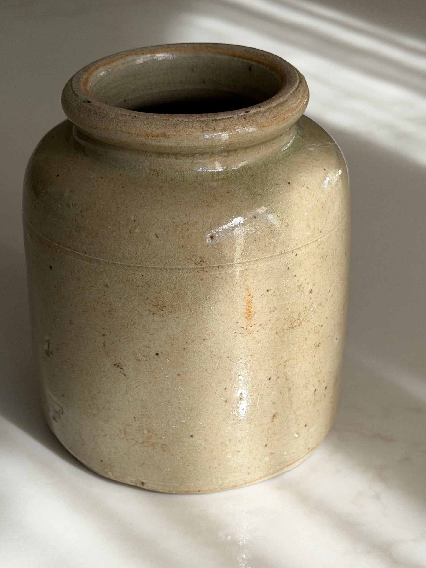Medium Mustard Pot - Greeny-Grey