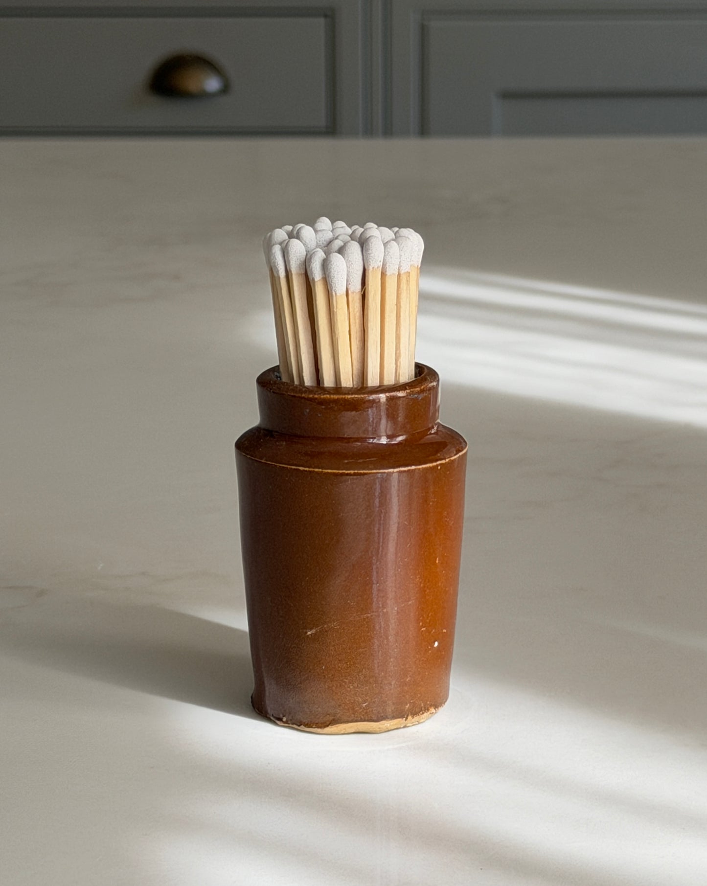 Brown Victorian Matchpot