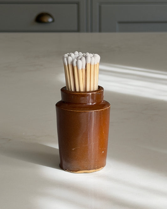 Brown Victorian Matchpot