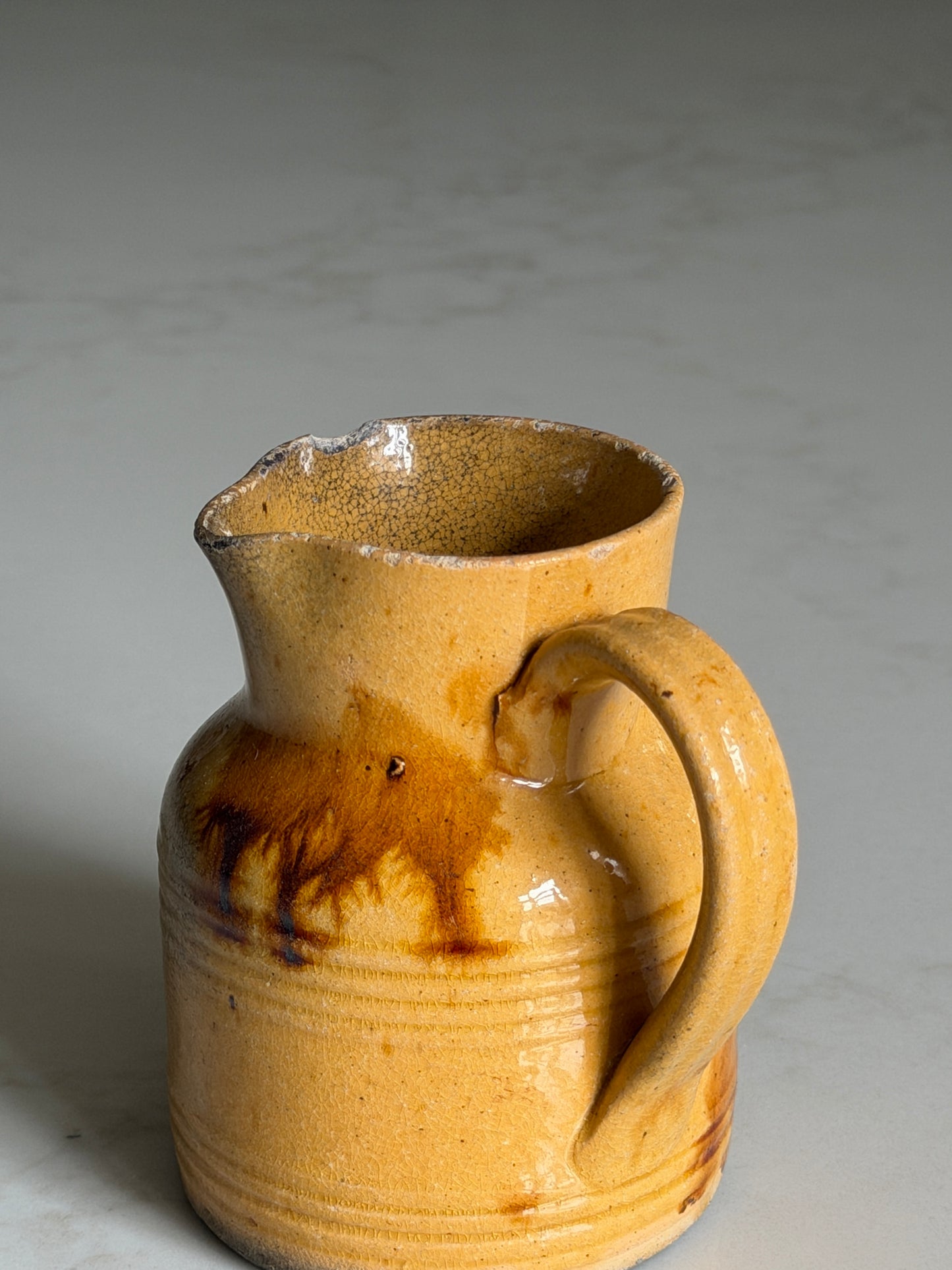 Small Ochre & Brown French Jug