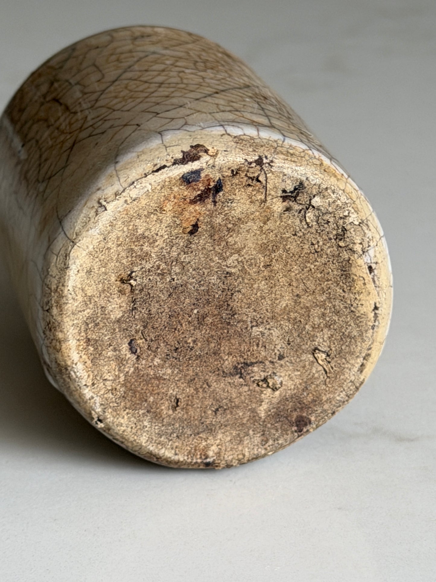 Crackled Beige Inkpot