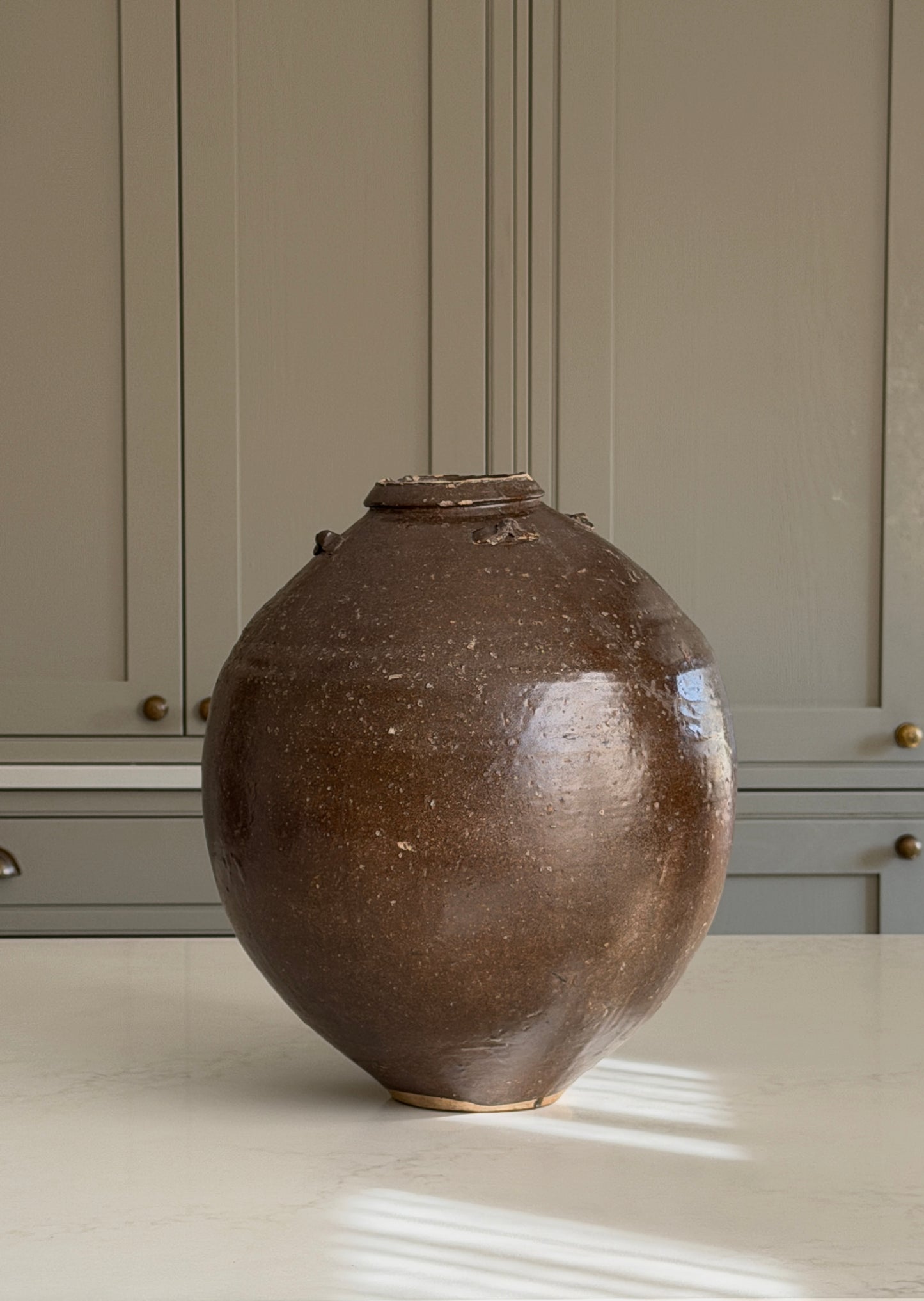 Brown-Glazed Storage Jar