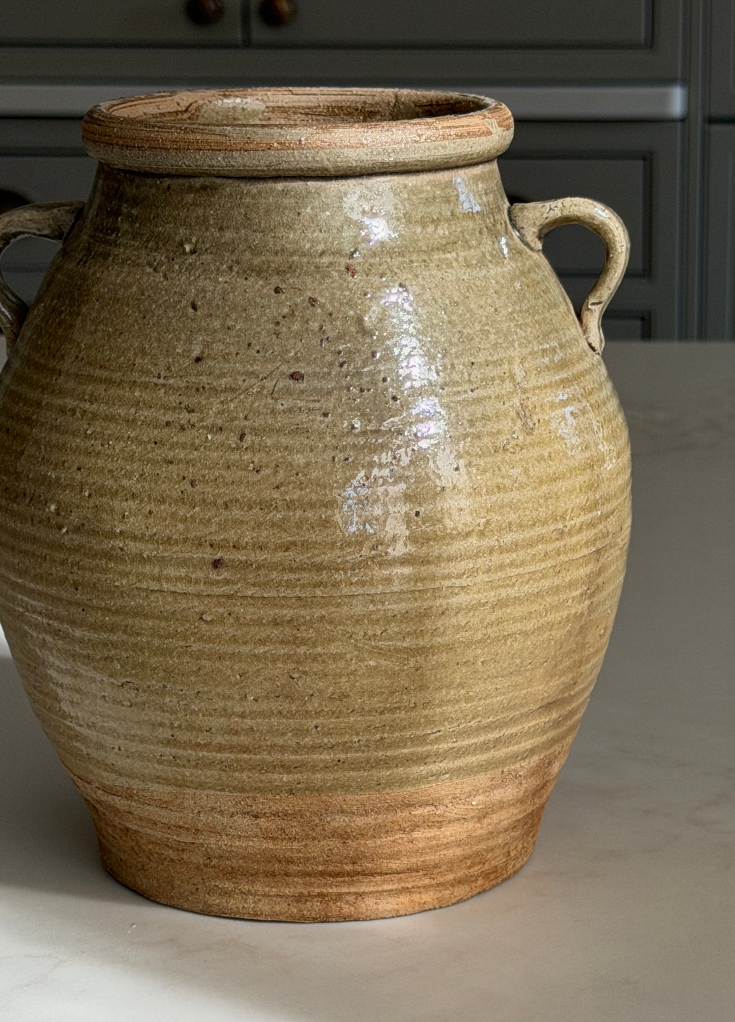 Olive Stoneware Preserving Jar
