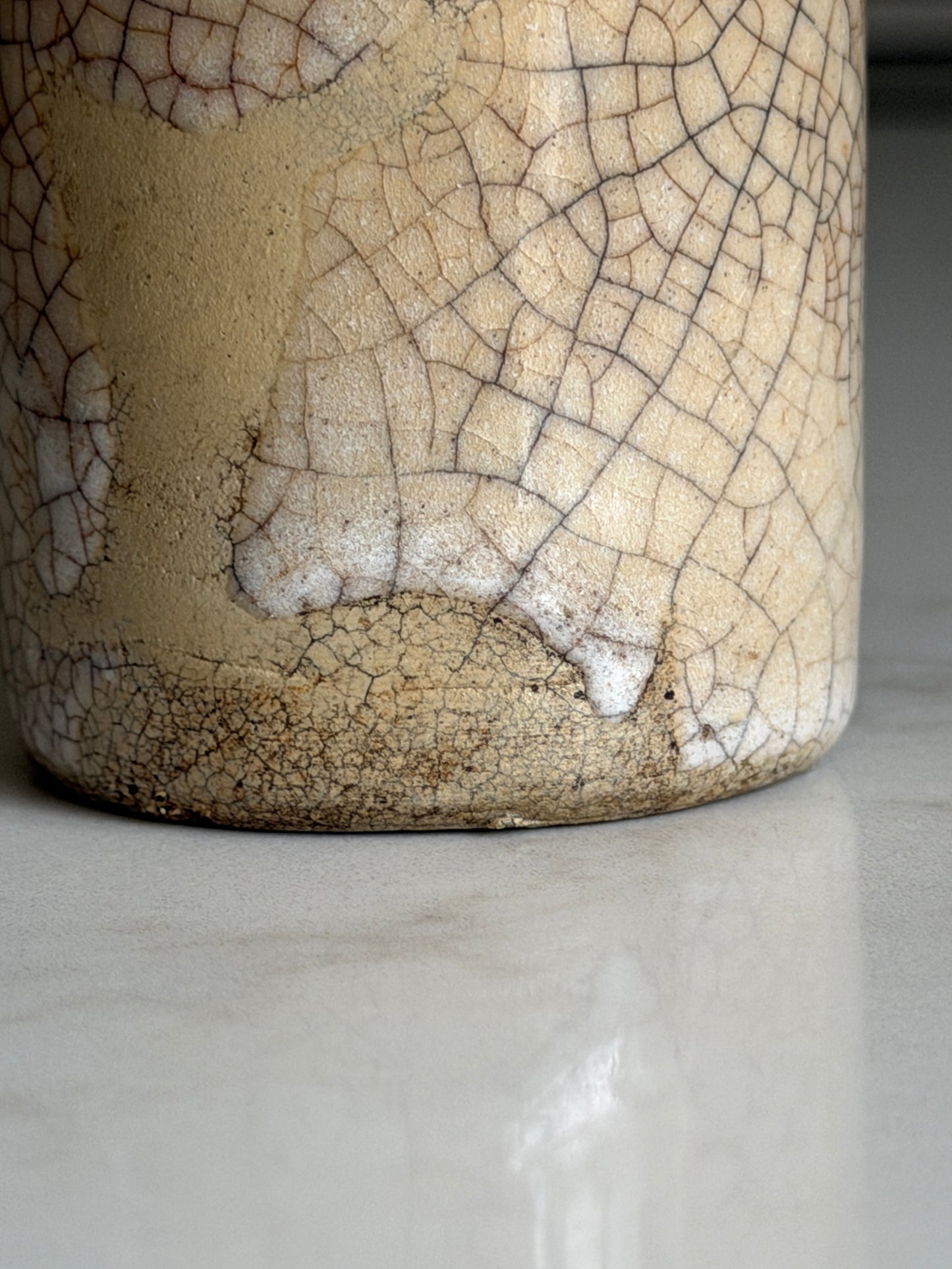 Crackled Beige Inkpot
