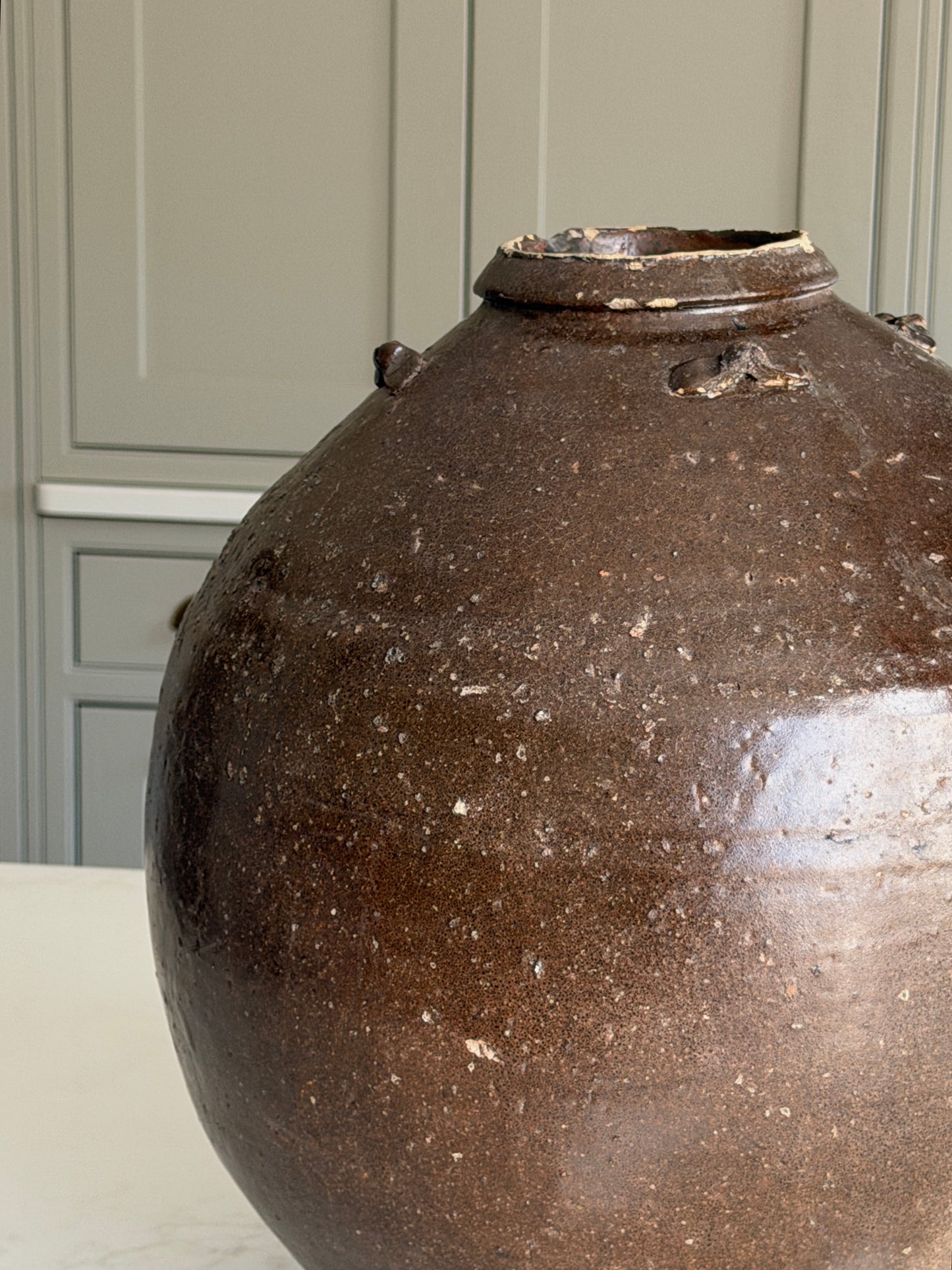 Brown-Glazed Storage Jar