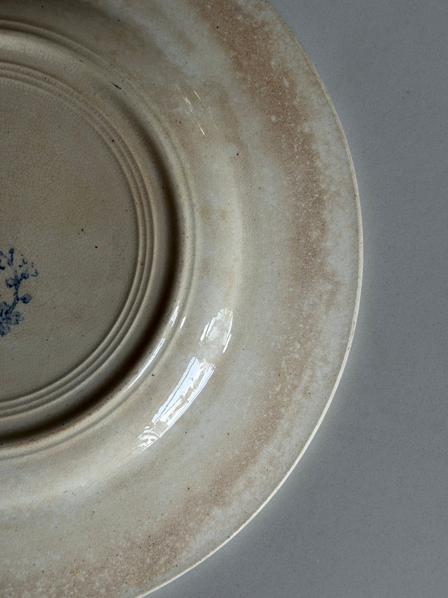 French Blue and White Vine Plate