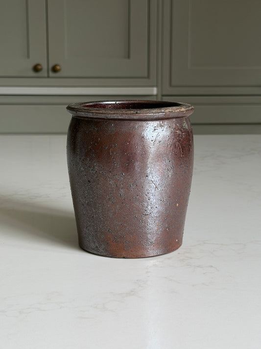 Dark Brown Stoneware Pot