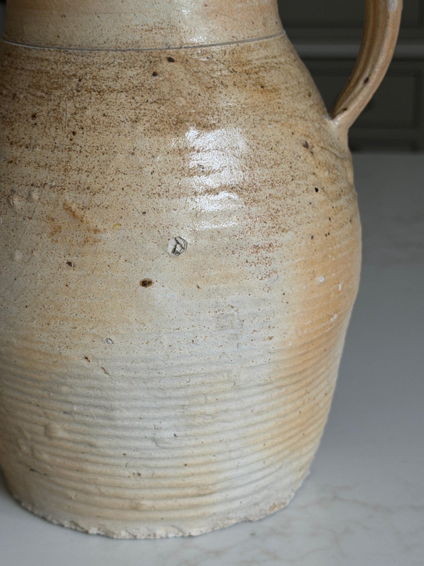 Wide Neck French Jug - Olive