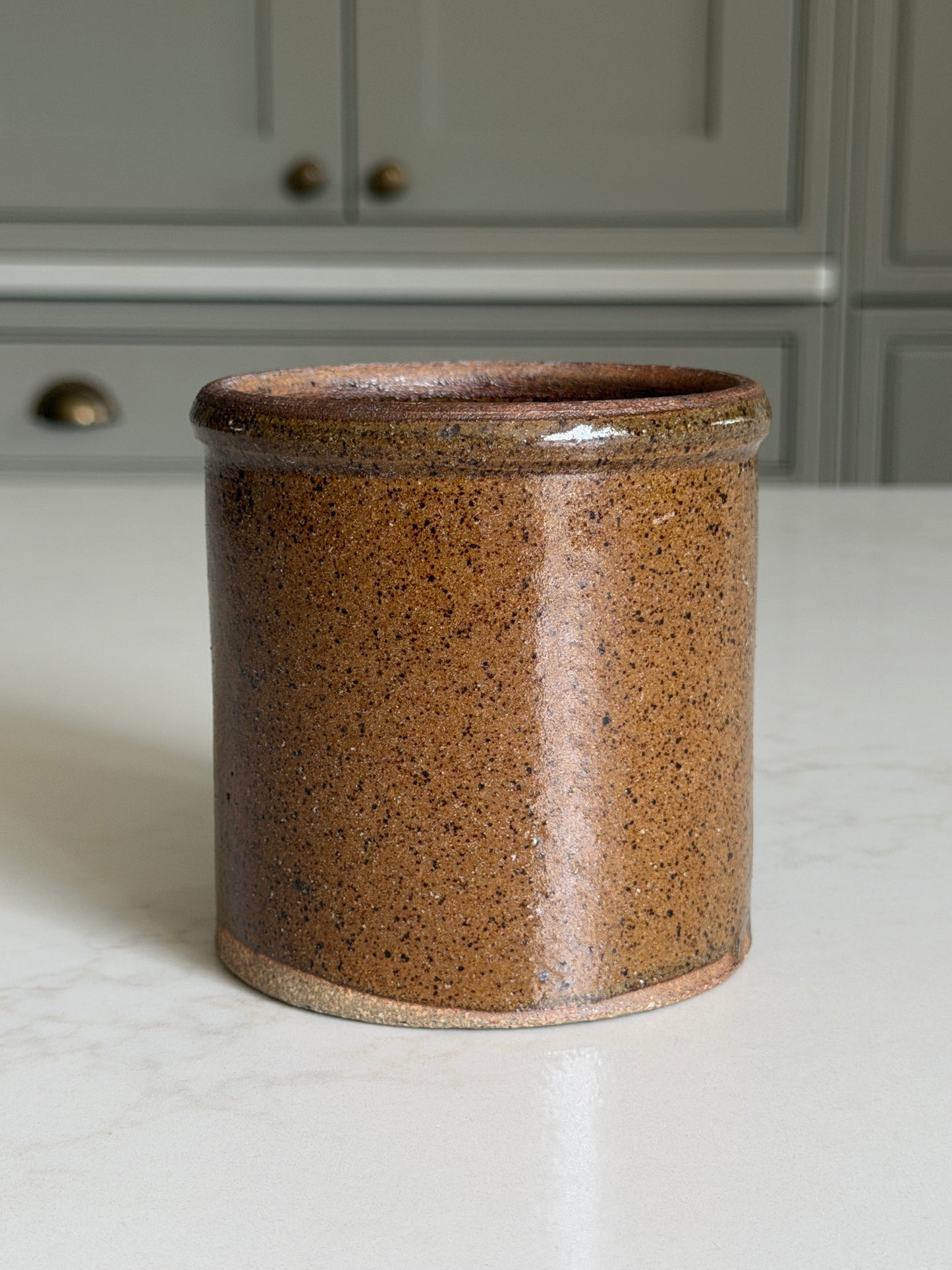 Olive - Brown Speckled Stoneware Pot
