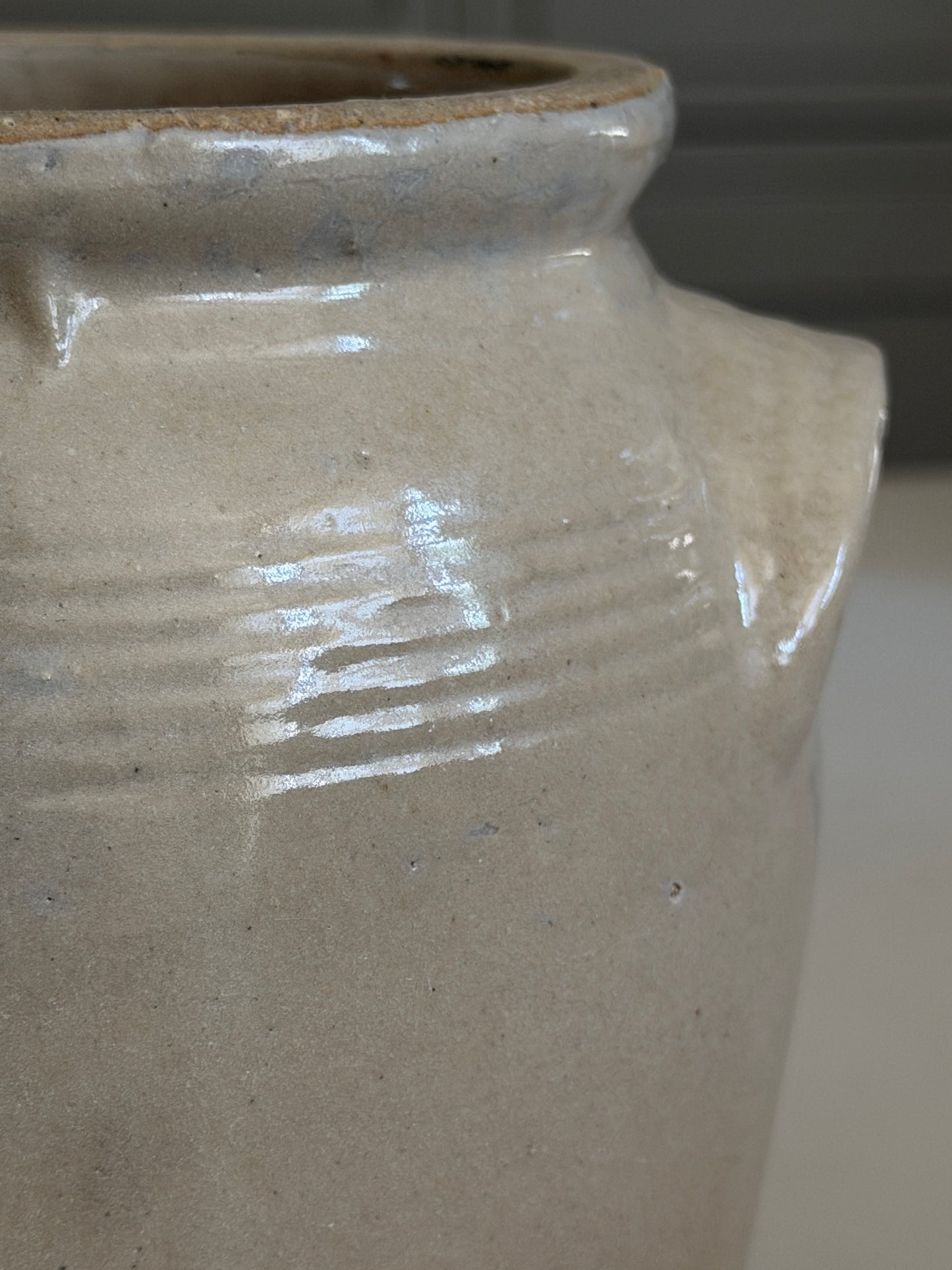 Greige French Confit Pot