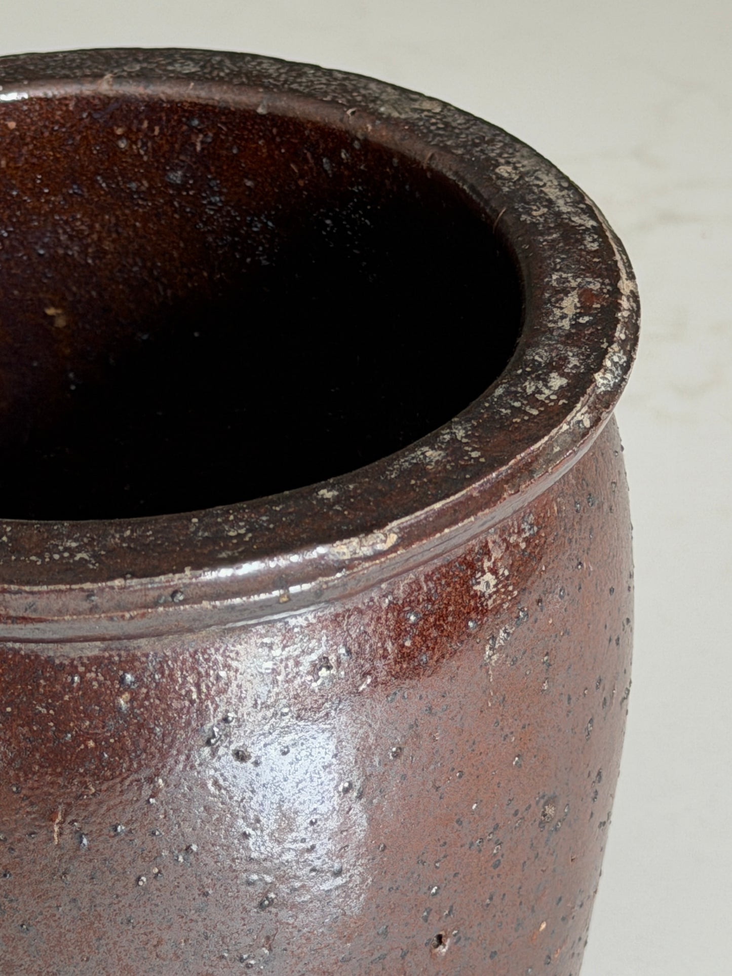 Dark Brown Stoneware Pot