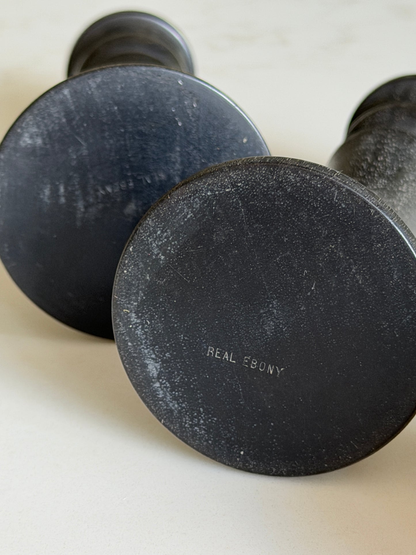 Ebony Candlestick Holders Pair