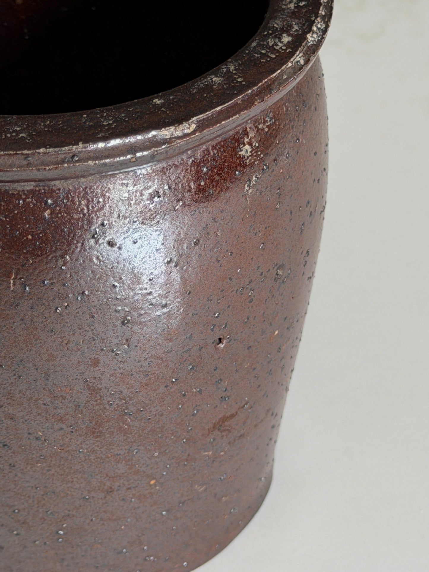 Dark Brown Stoneware Pot