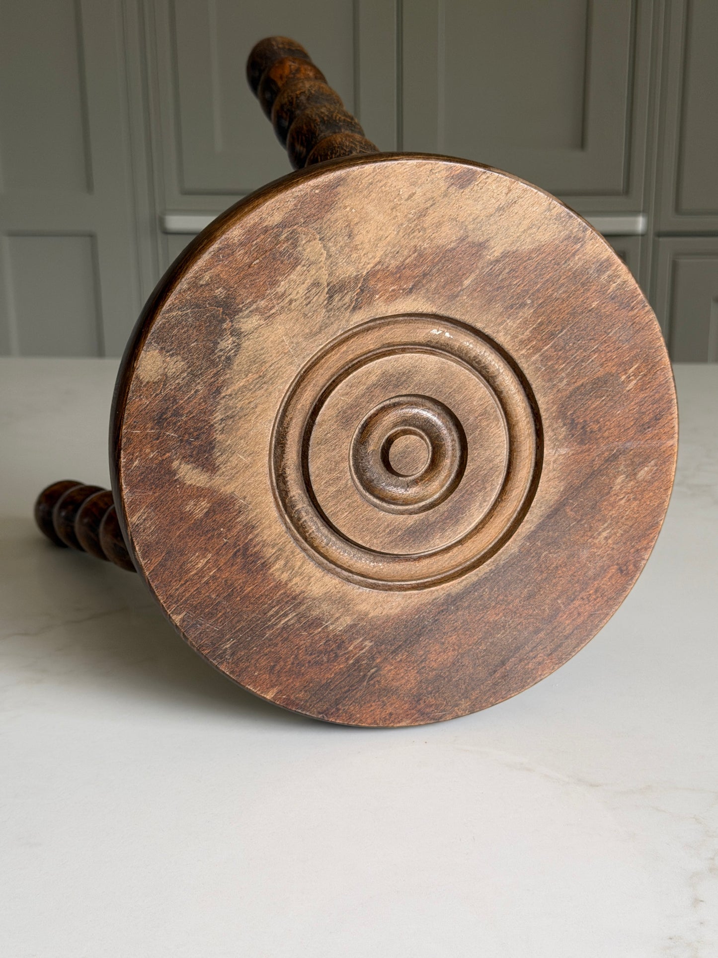 Small Round French Bobbin Milking Stool