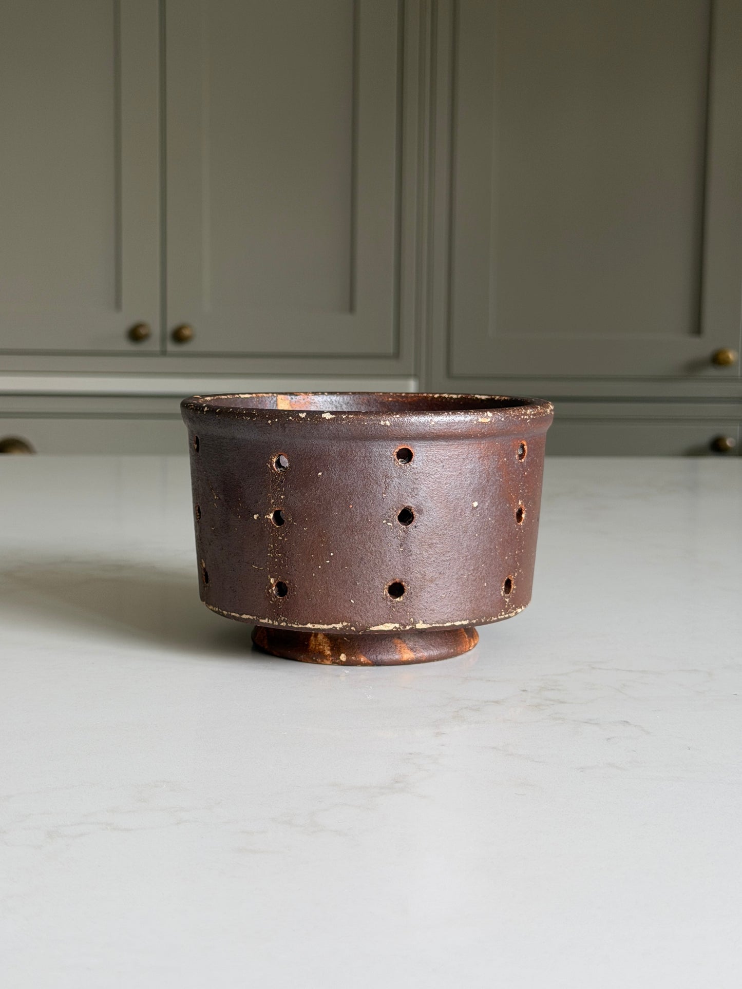 Dark Brown French Faisselle Cheese Strainer