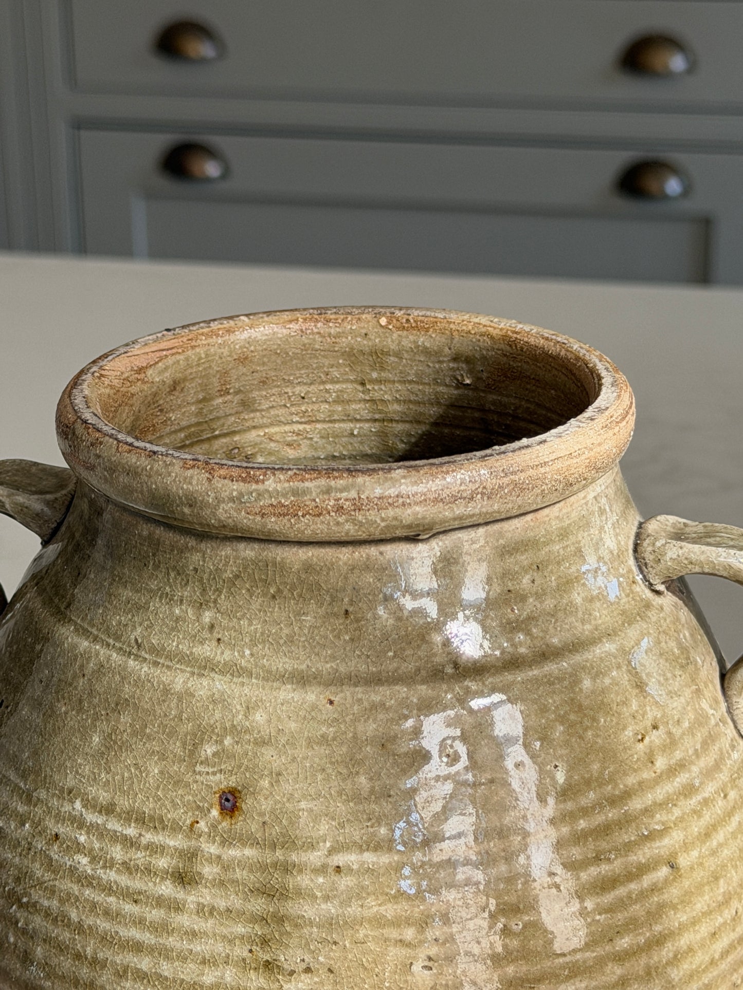 Olive Stoneware Preserving Jar
