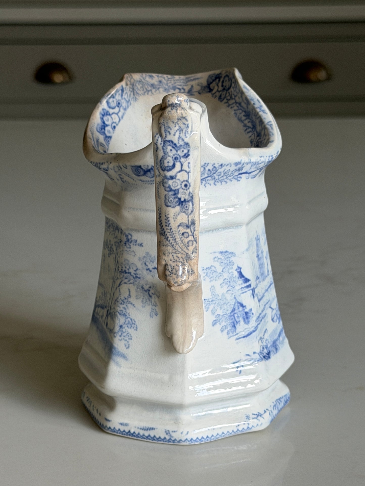 Victorian Blue & White Jug